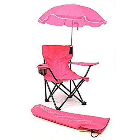 TEMPLETON Folding Camp Chair with Umbrella - Hot Pink TE3734563